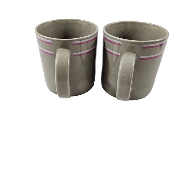 Vintage 1980’s JMP Japan Chromatics Gray 11 Oz Stoneware Mugs Cups – Set of 2 - Picture 15 of 16